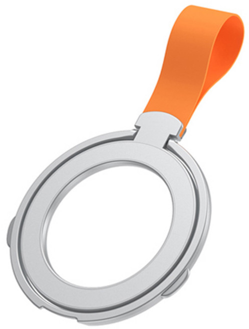 일상가득 올인원 360도 맥세이프 탈부착 휴대폰 그립 핑거링 거치대 실리콘 톡홀더, 실버오렌지, 1개