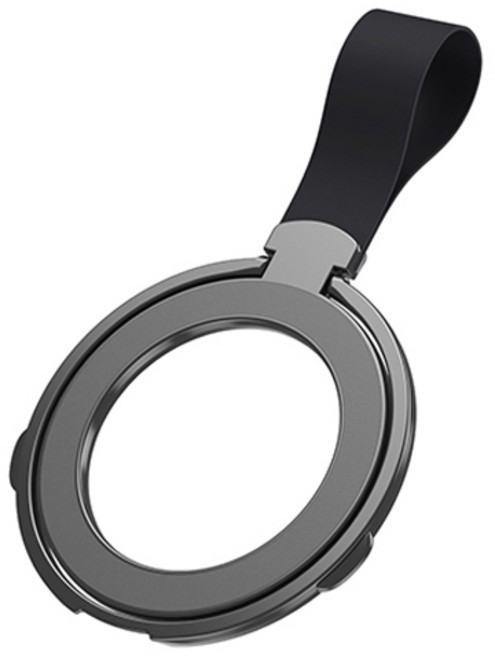 일상가득 올인원 360도 맥세이프 탈부착 휴대폰 그립 핑거링 거치대 실리콘 톡홀더, 올블랙, 1개