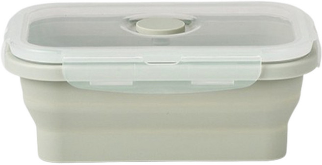 조니프리 접이식 실리콘 도시락 500ml, 올리브그린, 1개