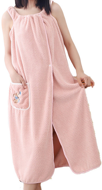 언헤브 큐티 원피스 샤워가운 100 x 140 cm, 02 핑크 토끼, 1개