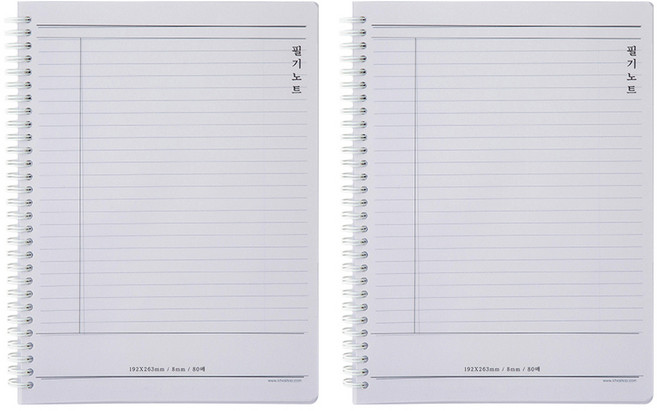 스튜디오에잇 PP커버 필기 노트 80매, 혼합색상, 2개