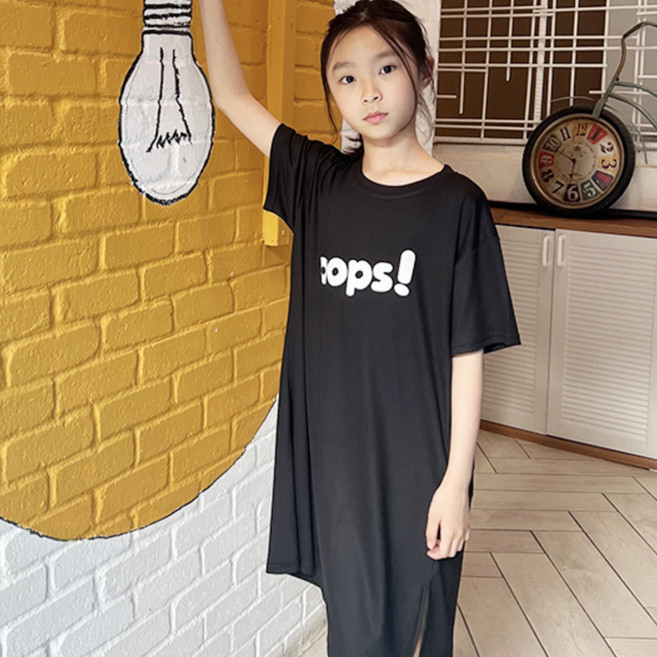 Nanofit 女童 Oops 側開衩 A字連身裙
