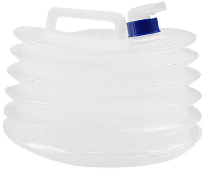 대한 접이식 원형 자바라 캠핑 물통 15L, 투명, 1개