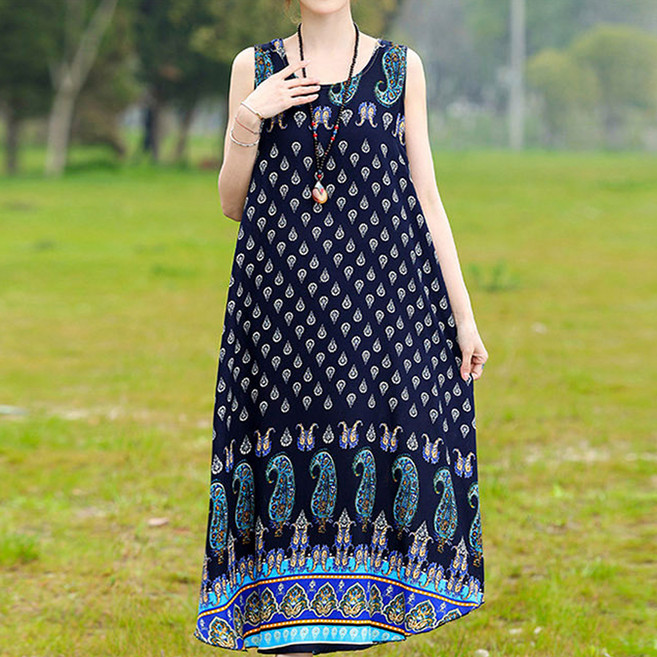 아뗄릭 나염 시원한 민소매 원피스 14222 빅사이즈 포함