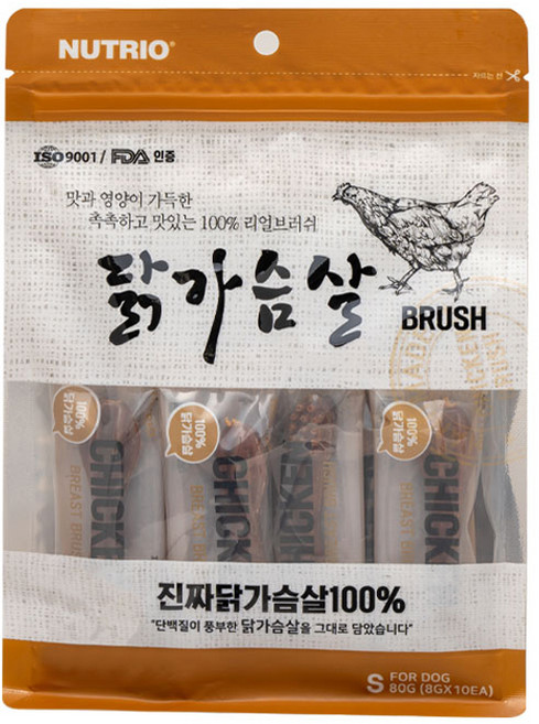뉴트리오 강아지 가슴살브러쉬, 닭가슴살, 80g, 1개