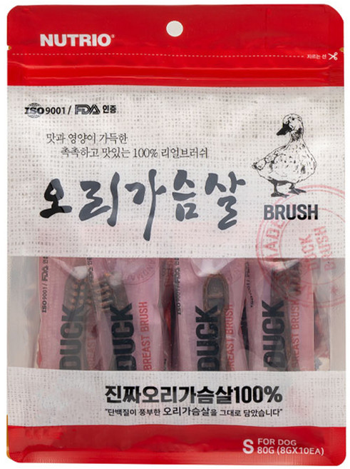 뉴트리오 강아지 가슴살브러쉬, 오리가슴살, 80g, 1개