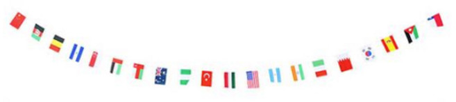 파티쇼 선명한 폴리만국기, 랜덤발송, 20개