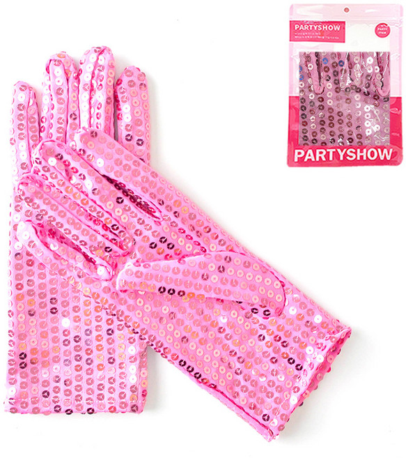 파티쇼 파티 스팡클 공주 장갑 양손착용, 핑크, 1세트