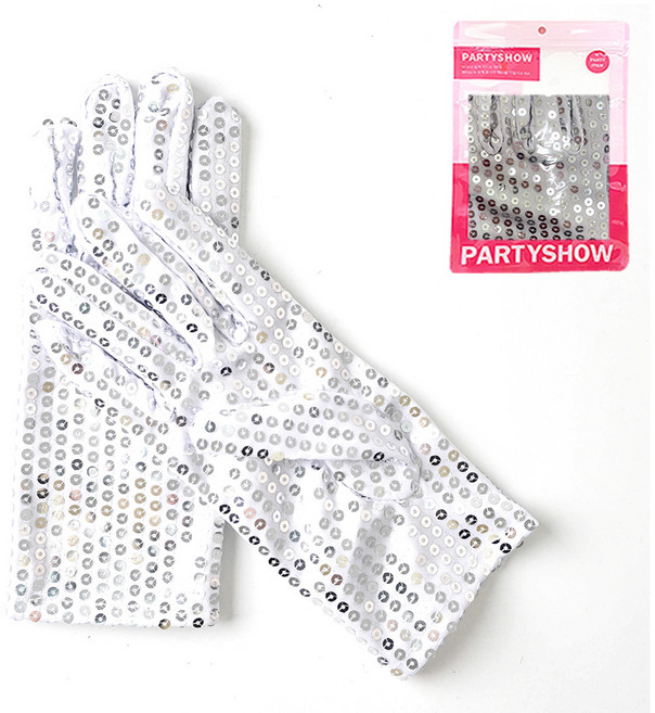 파티쇼 파티 스팡클 공주 장갑 양손착용, 실버, 1세트