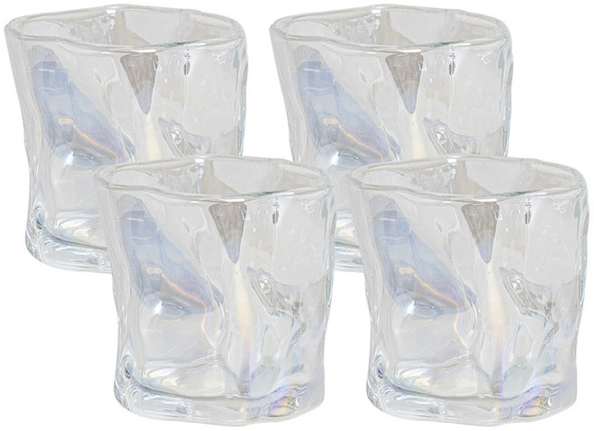 波浪稜鏡威士忌玻璃杯 200ml, 極光, 4個