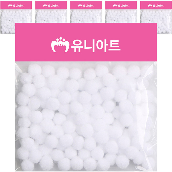유니아트 1000 퐁퐁 10mm, 흰색, 6개