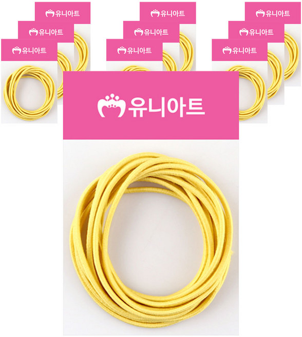 유니아트 1000 칼라 고무줄, 노랑, 10개