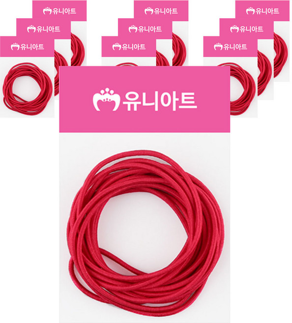유니아트 1000 칼라 고무줄, 빨강, 10개