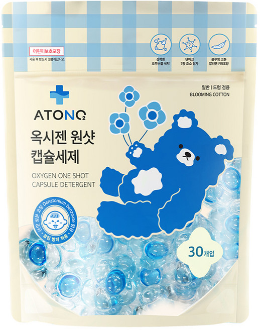 ATONO2 Oxygen One Shot 膠囊洗衣精, 1個, 30入