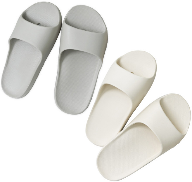 퓨어 EVA 발등낮은 소프트 욕실화 2종 세트, 크림+샌드그레이, 1개