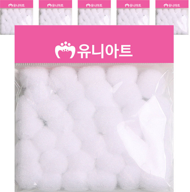 유니아트 1000 퐁퐁 20mm, 흰색, 6개