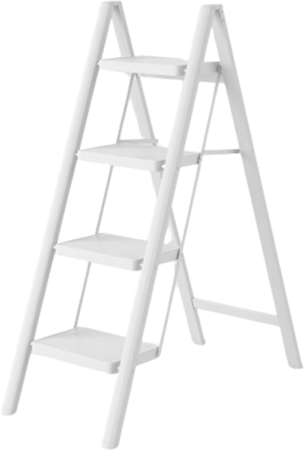 코끼리리빙 가정용 접이식 사다리 A11 4단 화이트, 1개