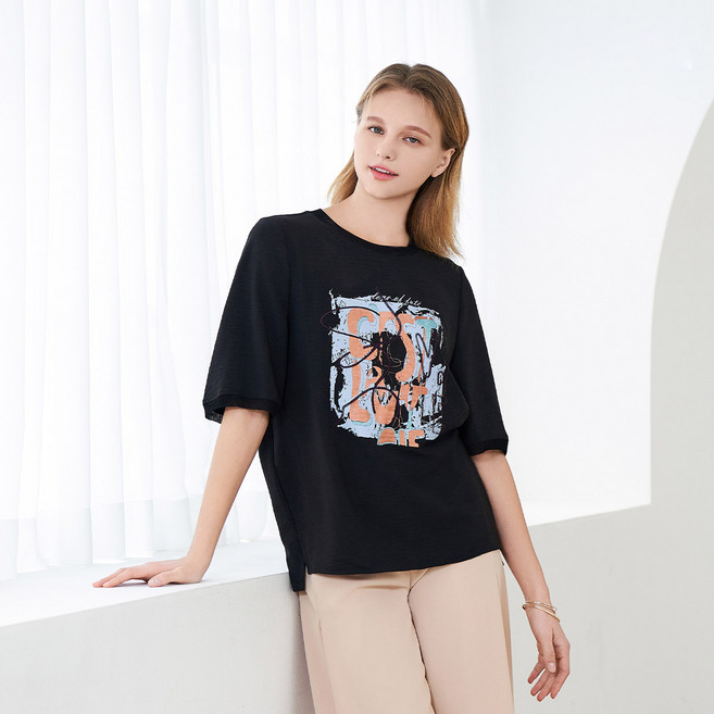 JOINUS 女款 24SS 藝術圖案襯衫
