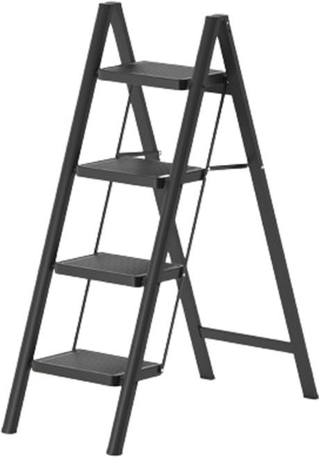 코끼리리빙 가정용 접이식 사다리 A11 4단 블랙, 1개