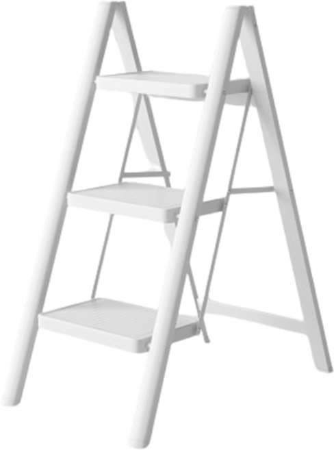 코끼리리빙 가정용 접이식 사다리 A11 3단 화이트, 1개