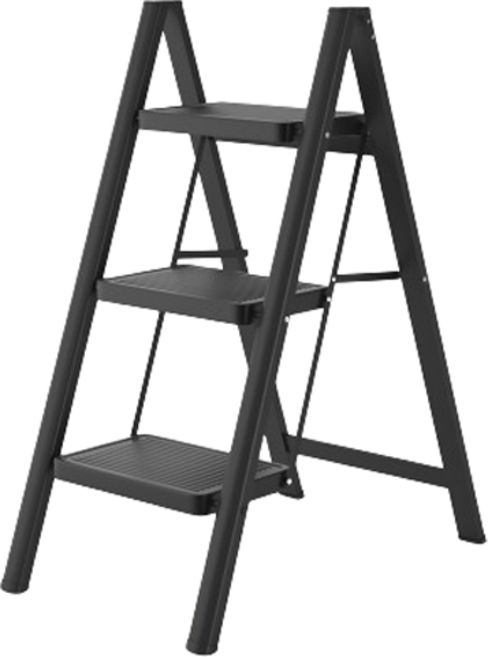 코끼리리빙 가정용 접이식 사다리 A11 3단 블랙, 1개