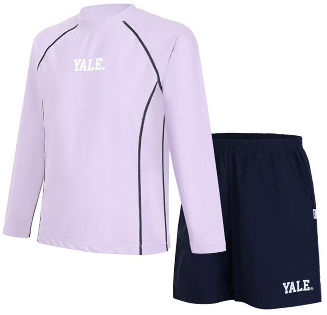 예일키즈 아동용 심플 로고 래쉬가드 셋업 상하의 세트 YJCCRUD23090