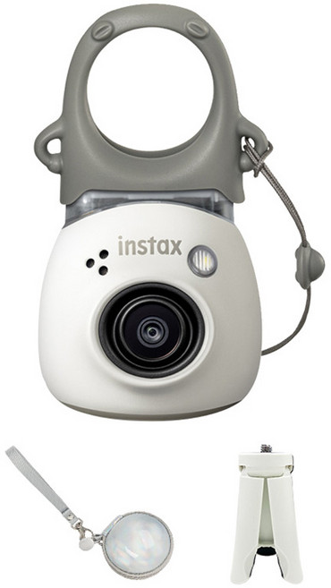 FUJIFILM 富士 instax Polaroid 相機 牛奶白 + 雷射鑰匙圈保護殼 + 三腳架組合, 1套, 單一商品