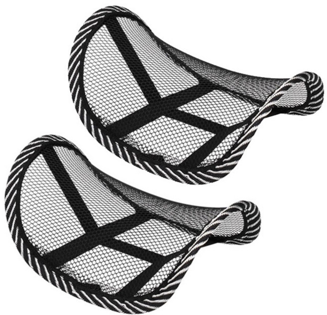 카쏙 차량용 메쉬 통풍 목쿠션, 블랙, 2개