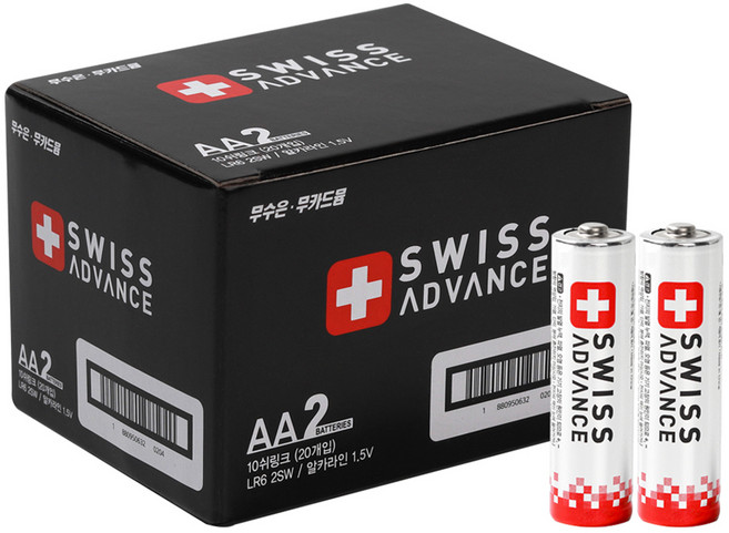 스위스어드밴스 AA 건전지, 20개입, 1개