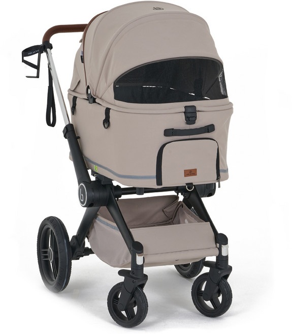 낫쏘빅 파트라슈 캐리어분리형 디럭스 강아지 유모차, 크림베이지, 1개