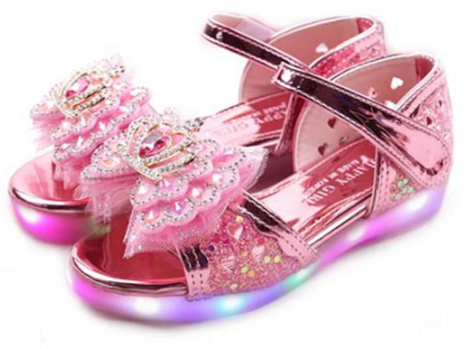해피걸 여아용 풋풋 로얄스윗 LED 구두샌들