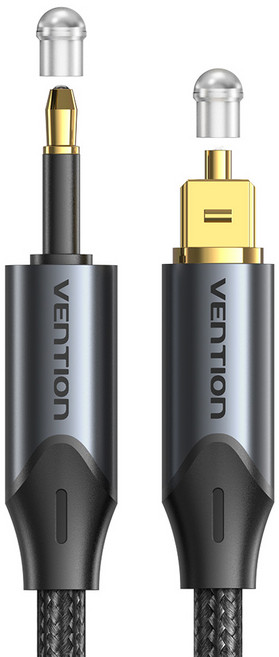VEnTIOn 威迅 迷你Toslink轉Toslink方圓頭音源光纖線, 1個, 黑色, 1m