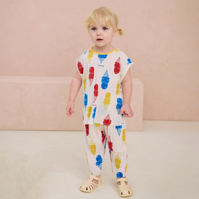 milkmile 嬰幼兒涼感透氣冰淇淋上下套裝