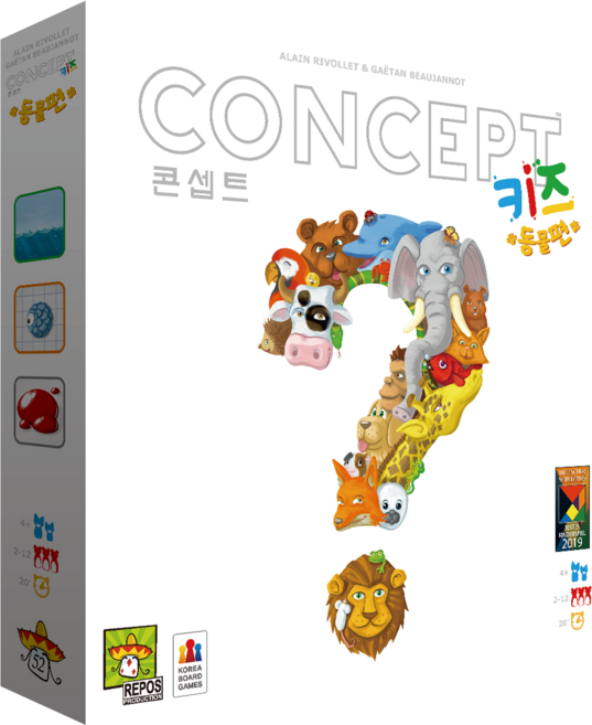 레포스 코리아보드게임즈 콘셉트 키즈 동물편 보드게임, 혼합색상, 1개