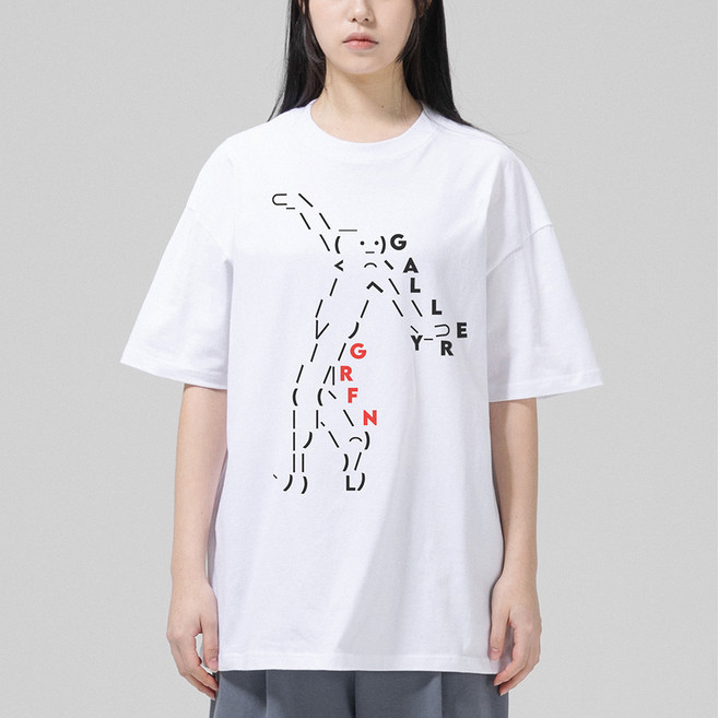 그랜피니 어센틱 오버핏 이모션 프린팅 라운드 통기성 20수 반팔 티셔츠
