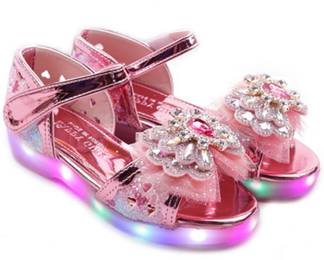 풋풋 여아용 페어리 LED 구두샌들