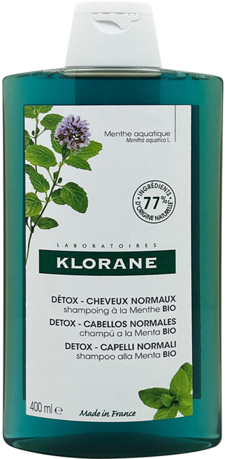 KLORANE 蔻蘿蘭 植物洗髮精 涼感淨化, 1瓶, 400ml