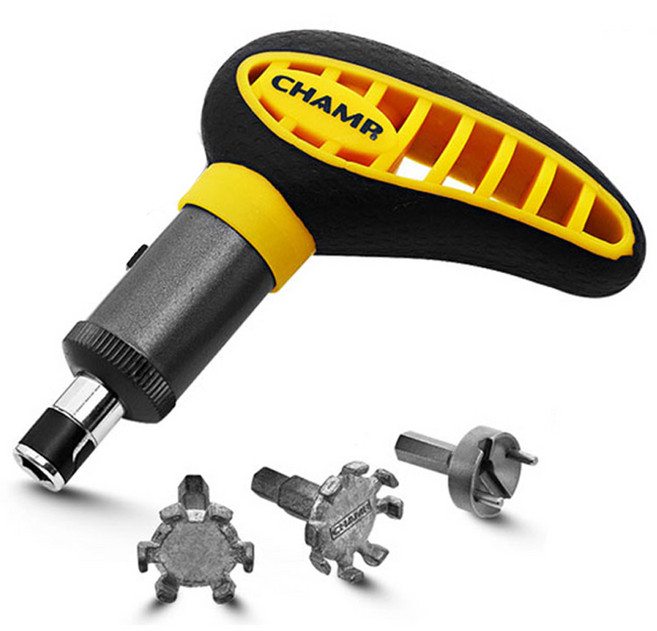 챔프 맥스프로 골프 스파이크 렌치, 블랙 + 옐로우 + 실버, 1개