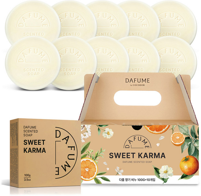 다퓸 바이 코코도르 시그니처 센티드 비누 스윗카마, 100g, 10개입