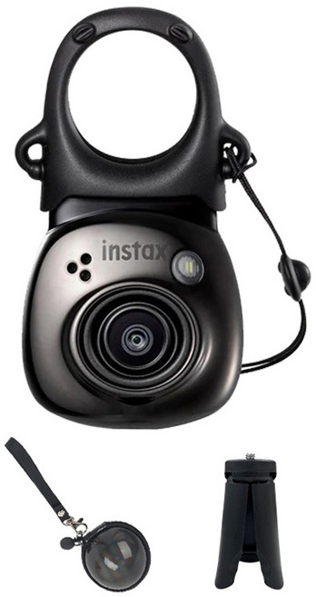 인스탁스 팔 즉석카메라 젬블랙 + 홀로그램 키링 케이스 랜덤발송 + 삼각대 랜덤발송 세트, 1세트