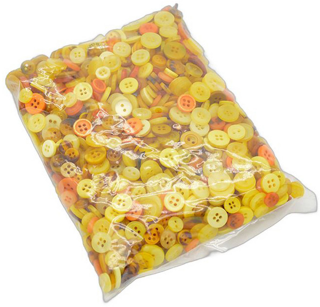 구공칠씨씨 예쁜 콩 둥근 DIY 만들기재료 단추 세트 사이즈 랜덤발송, 스몰옐로우혼합, 1세트