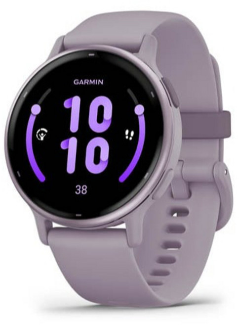가민 비보액티브 5 웰니스 스마트워치, 메탈릭 오키드 오키드, 3.048cm, GPS + 블루투스