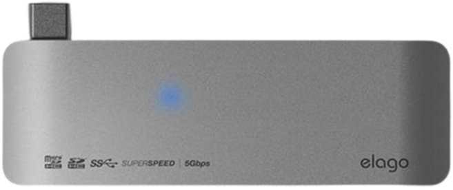 엘라고 USB-C타입 5IN1 노트북 멀티 허브 ECA-USBC2-HB-SL, 실버, 5개