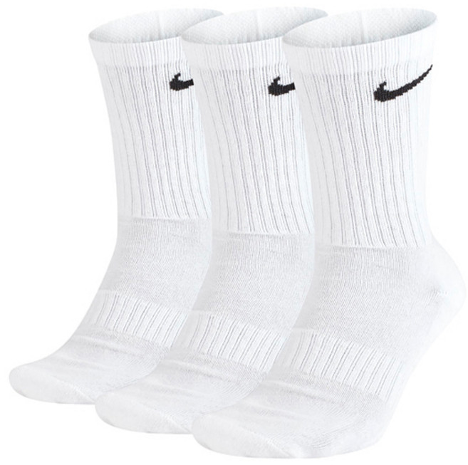 NIKE 耐吉 Swoosh 氣墊時尚襪 3雙組, 白色