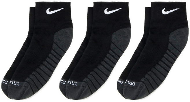 NIKE 耐吉 Swoosh Max Cushion 時尚襪 3雙, 黑色