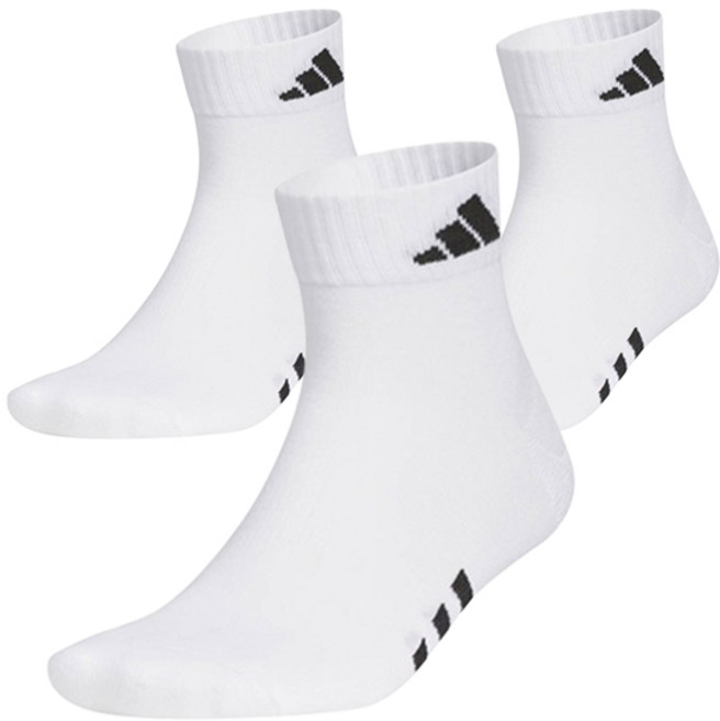 아디다스 퍼포먼스 이중바닥쿠션 스포츠 양말 3족, 화이트(IN2704), 1세트