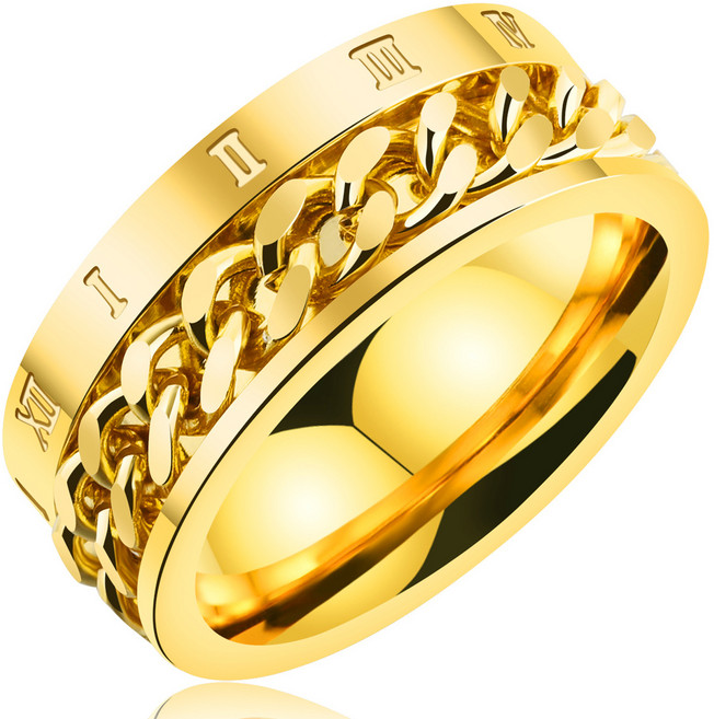 비아워게스트 남성용 로마 숫자 체인 반지