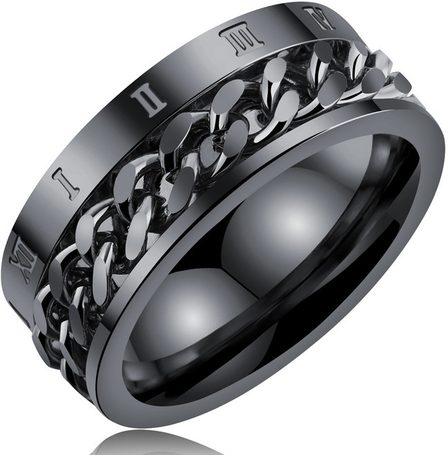 비아워게스트 남성용 로마 숫자 체인 반지