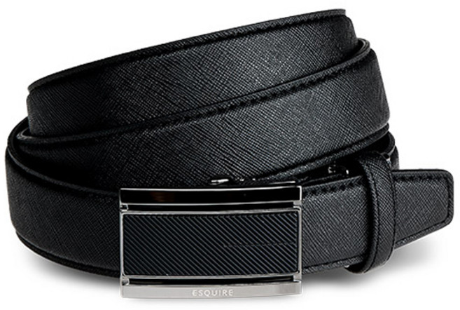 에스콰이아 남성용 소가죽 정장벨트 EXDSBA408BK