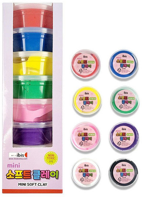 아이비스 소프트 클레이 8종세트, 혼합색상, 13g, 1개